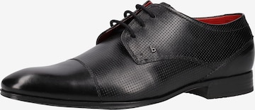Pantofi cu șireturi de la bugatti pe negru: față