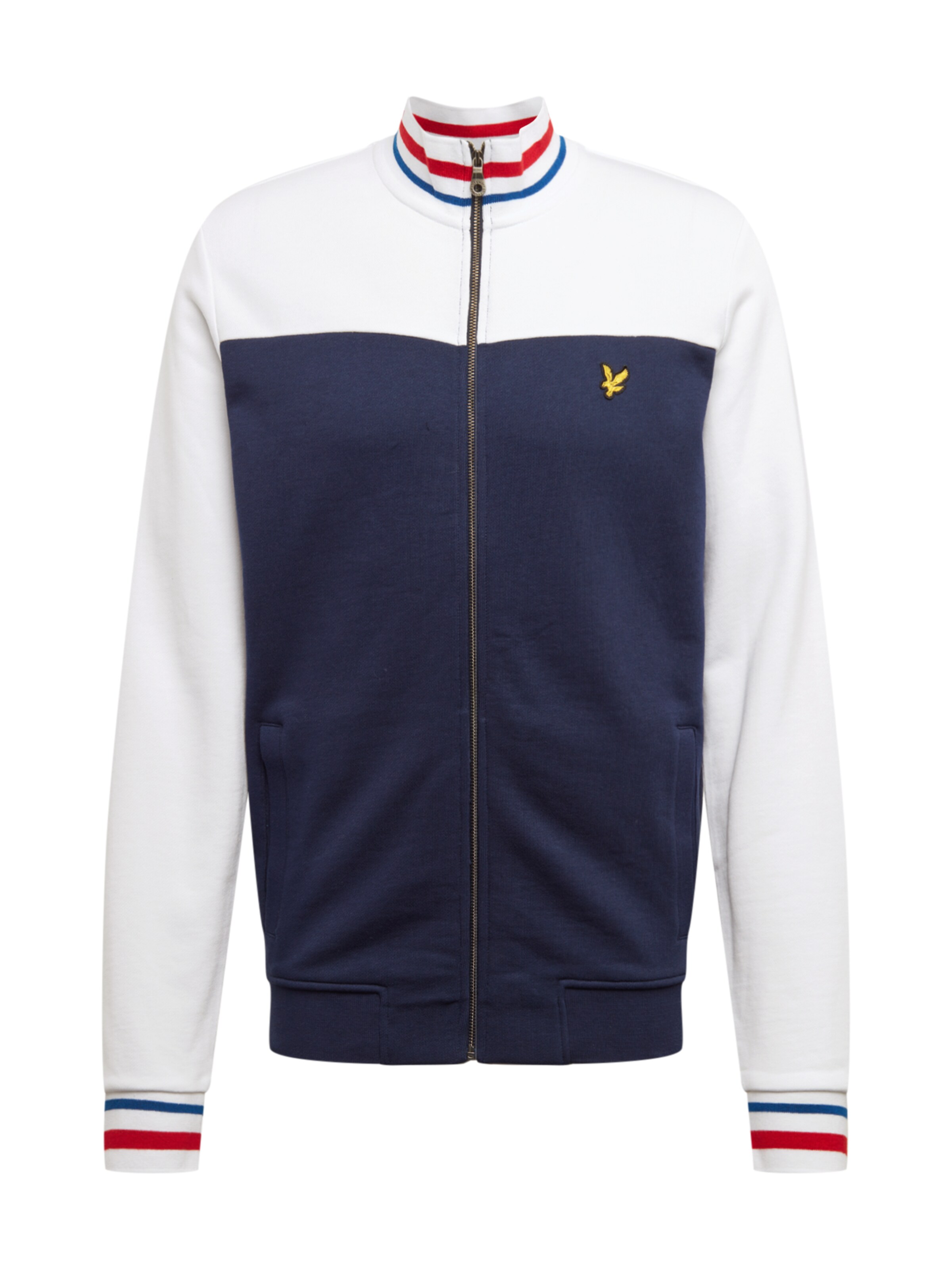 Lyle & Scott - Sweatvest 'Tipped Funnel Neck' in de kleur Navy