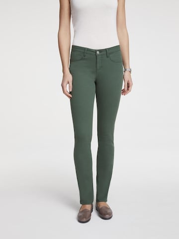 Skinny Pantaloni de la heine pe verde: față