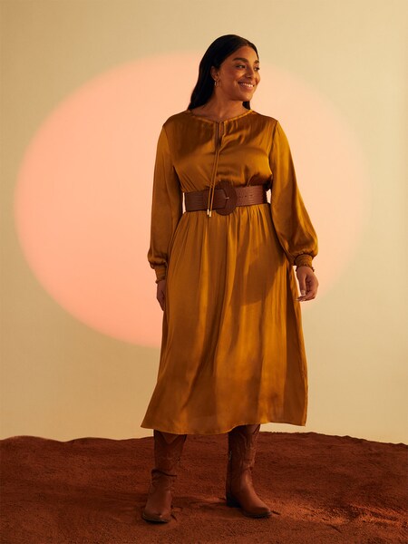 Danielle - Saffron Satin Look by GMK Curvy Collection