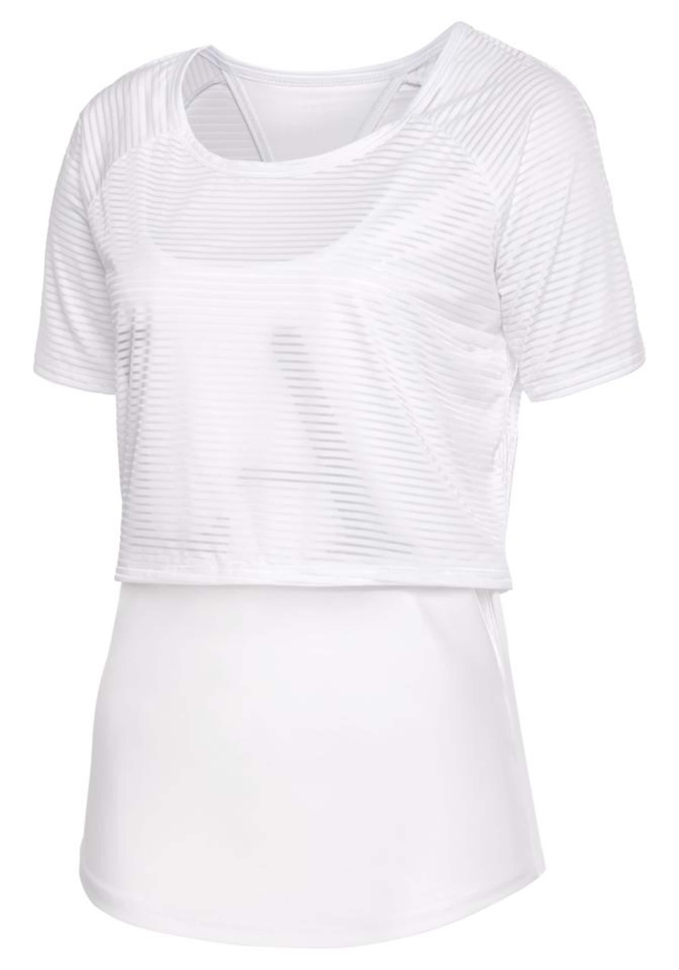 LASCANA ACTIVE Koszulka funkcyjna 'Digital Mauve' w kolorze biały