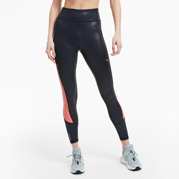 PUMA Skinny Workout Pants in Black: front