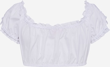 Blouse folklorique Krüger Madl en blanc : derrière