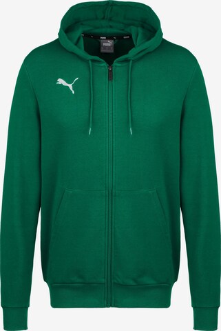 PUMA Athletic Zip-Up Hoodie 'TeamGoal 23' in Green: front