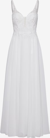 mascara Evening Dress in White: front