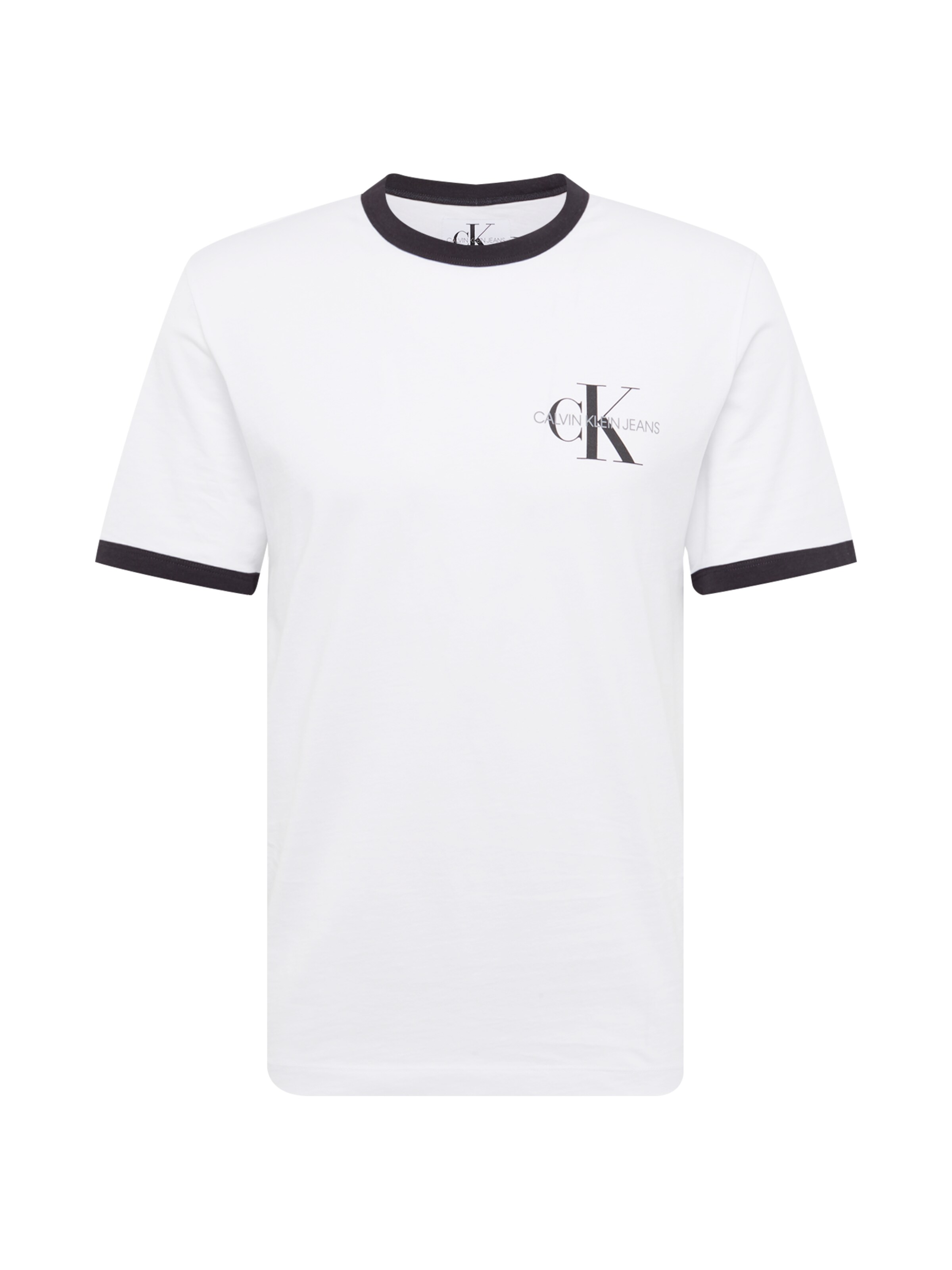 Calvin Klein Jeans - Shirt 'MONOGRAM RINGER' in de kleur Wit
