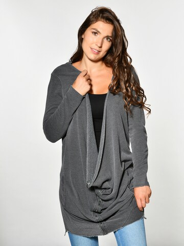 Maze Zip-Up Hoodie 'Tisbury' in Grey: front