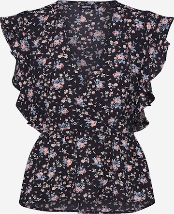 Boohoo - Blusa 'Floral' em preto: frente