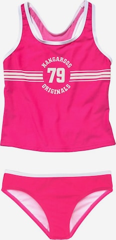 KangaROOS T-Shirt Tankini 'Sporty' in Pink: predná strana