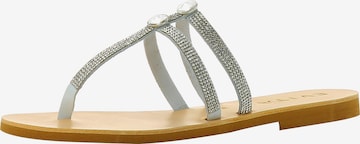 EVITA T-Bar Sandals in Grey: front