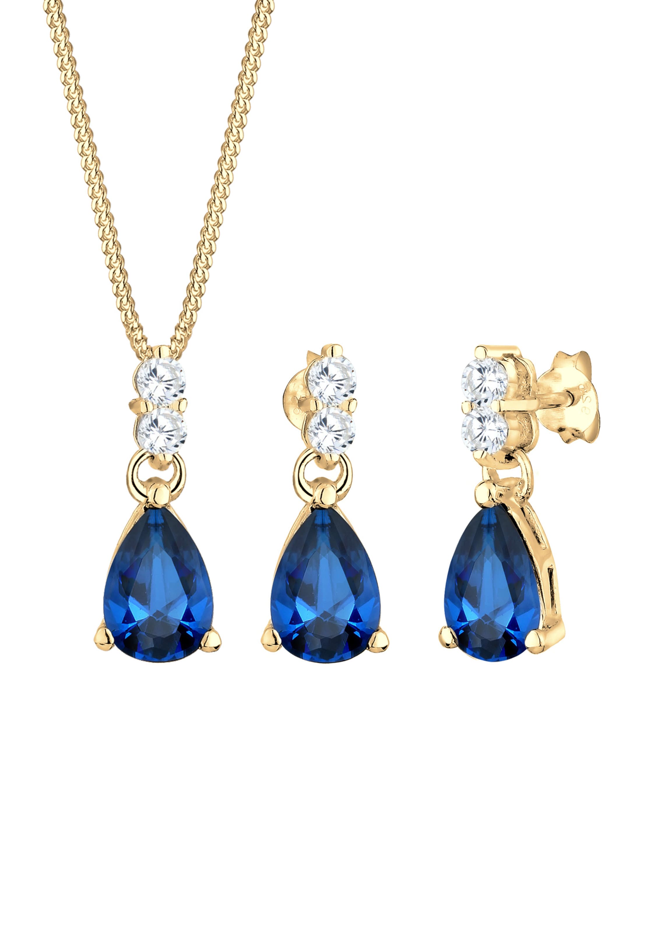 ELLI PREMIUM Smykkesæt 'Vintage' i blå