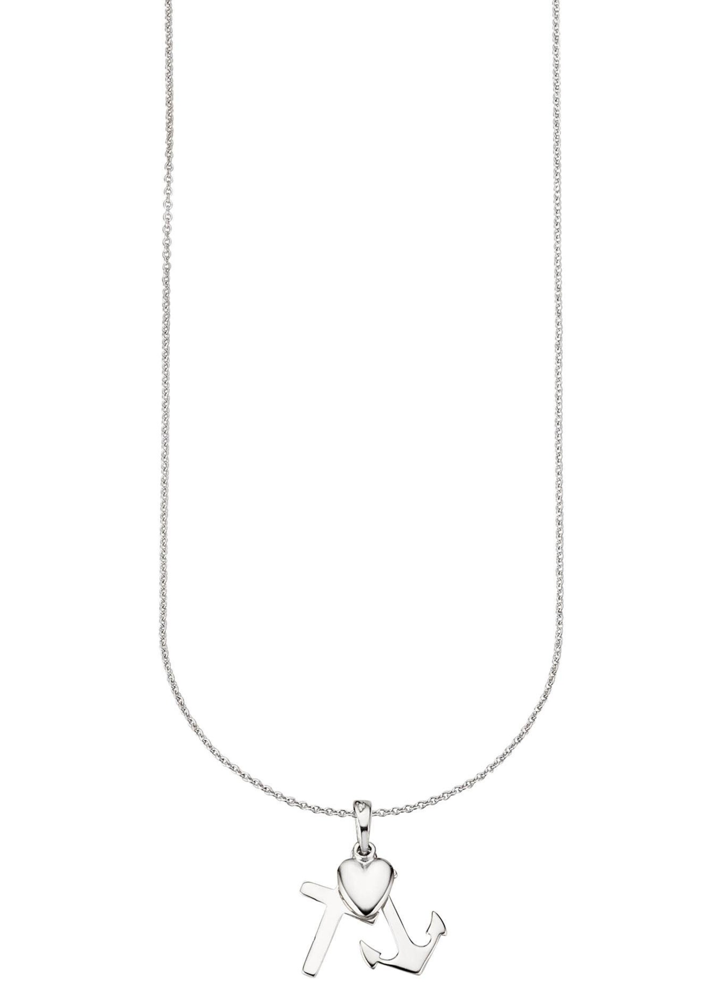 Bruno Banani LM Necklace 'Glaube, Liebe, Hoffnung' in Silver