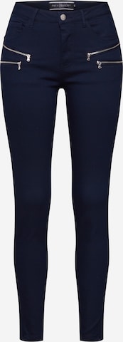 Coupe slim Pantalon 'AIDA' Freequent en bleu : devant