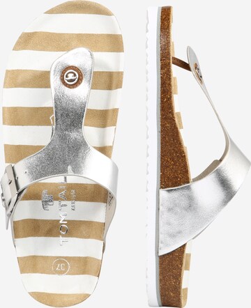 TOM TAILOR T-Bar Sandals in Silver