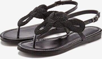 LASCANA T-Bar Sandals in Black: front