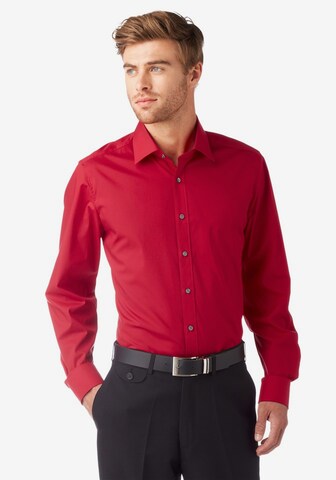 OLYMP Slim fit Business Shirt 'Level 5' in Red: front