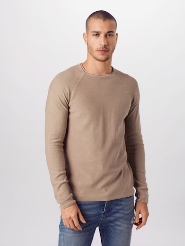 Only & Sons Regular fit Sweater 'Dextor' in Brown: front