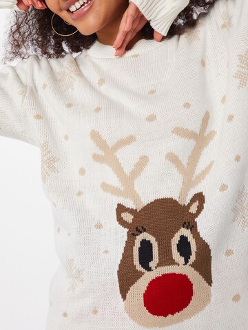 Boohoo Genser 'Snowflake Reindeer Christmas' i beige