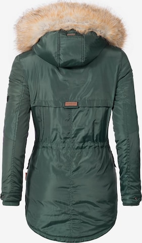 MARIKOO Winter parka 'Grinsekatze' in Green