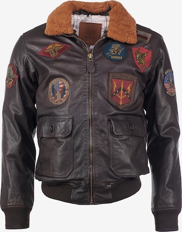 TOP GUN Lederjacke  'Seabees' in Braun: predná strana