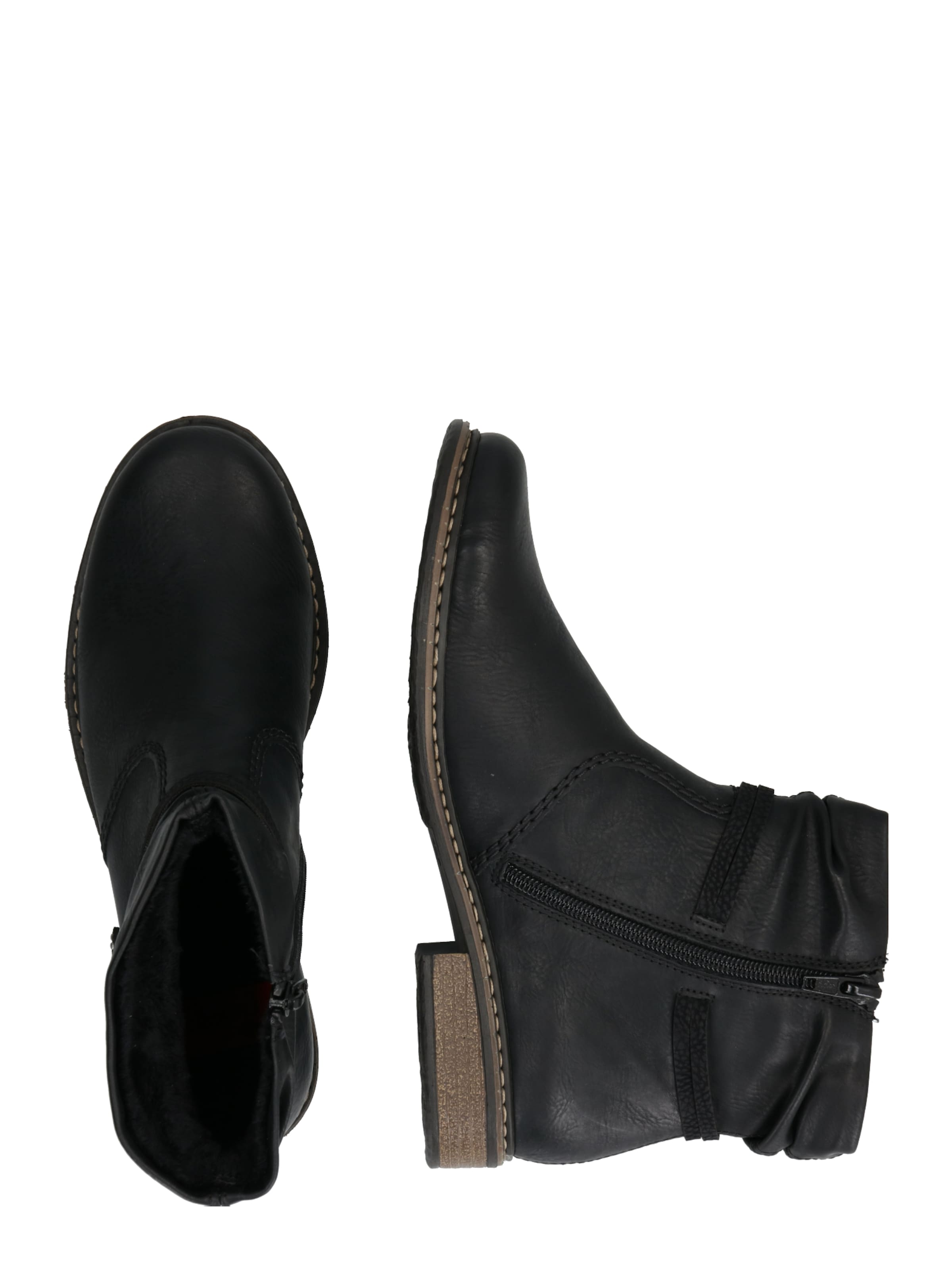 Bottines Rieker en noir : sur le côté