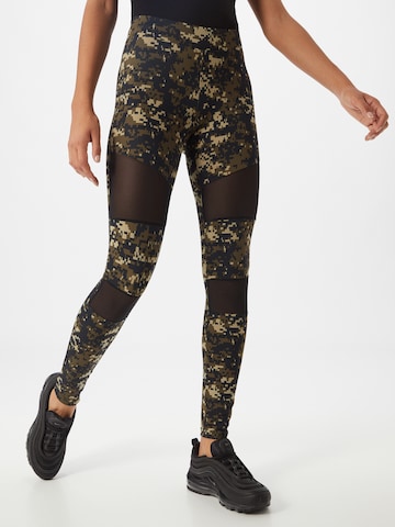 Urban Classics Skinny Leggings in Groen: voorkant