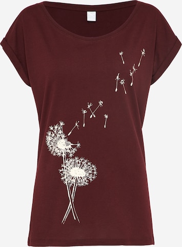 Iriedaily Shirt 'Pusteblume' in Rood: voorkant