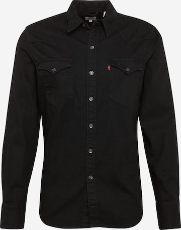 LEVI'S ® Slim fit Koszula 'Barstow Western' w kolorze czarny: przód