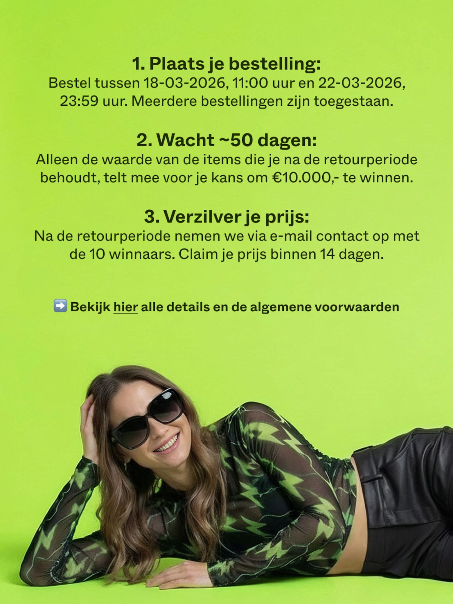 Shop nu en maak kans op 1 van de 10 shoptegoeden Win €10.000,- shoptegoed