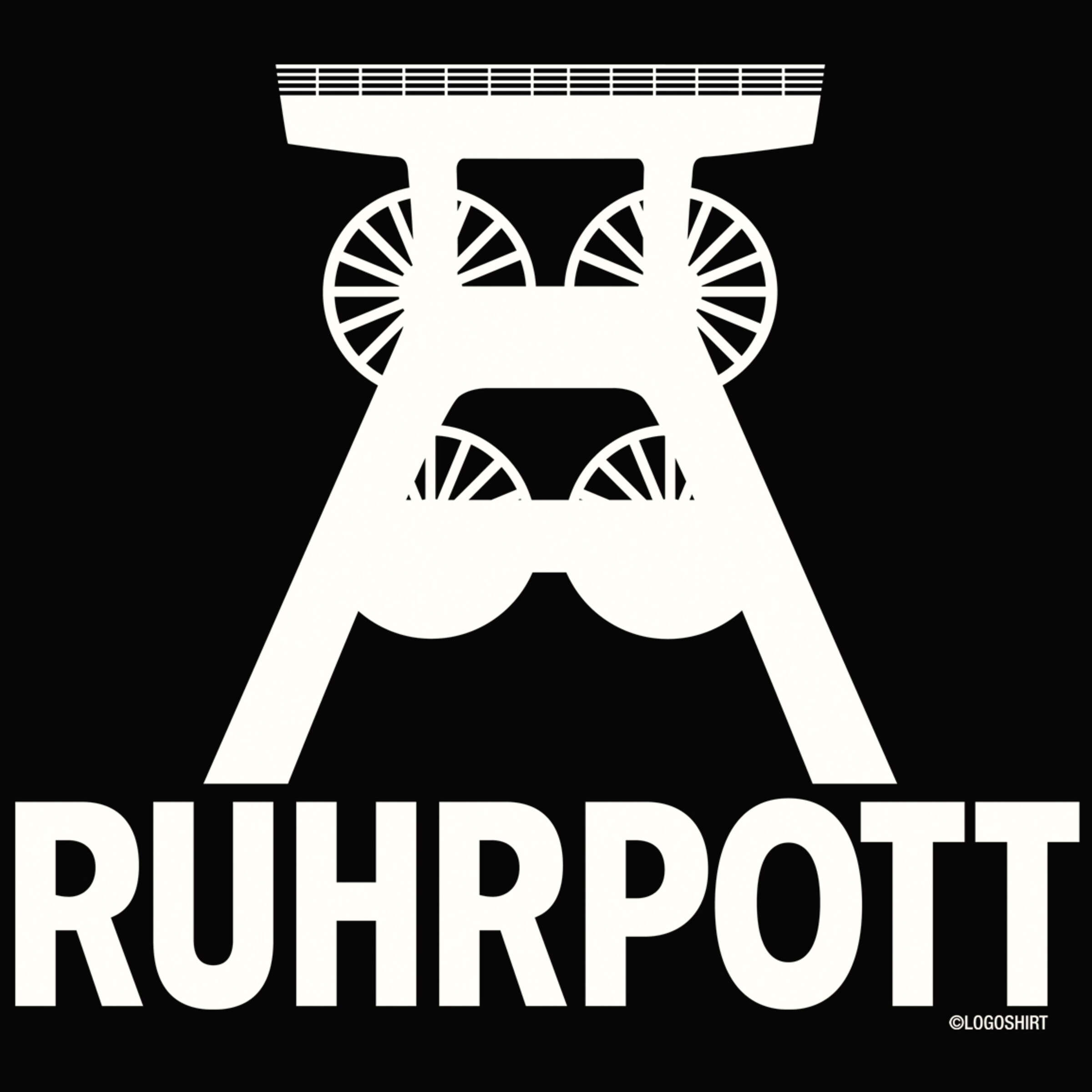 LOGOSHIRT Shirt 'Ruhrpott' in Black