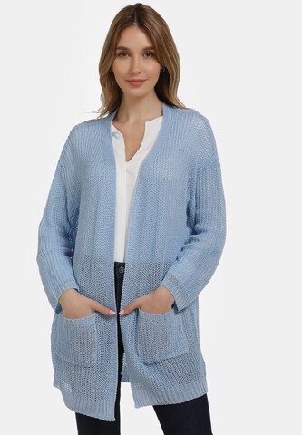 Usha Knit Cardigan in Blue: front