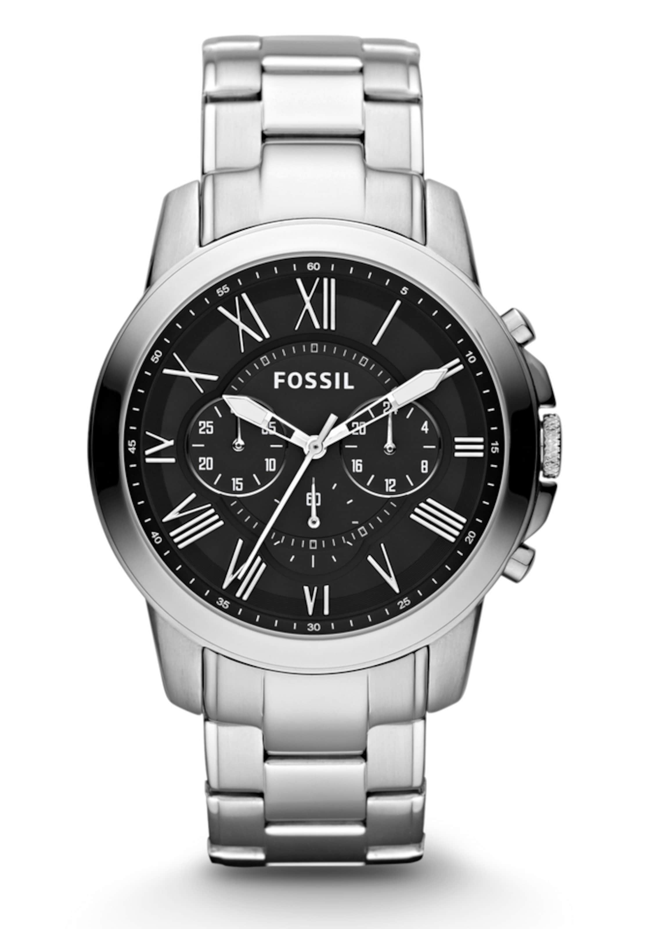 FOSSIL Αναλογικό ρολόι 'GRANT' σε ασημί: μπροστά