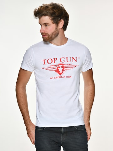 TOP GUN T-Shirt 'Beach' in Weiß: predná strana