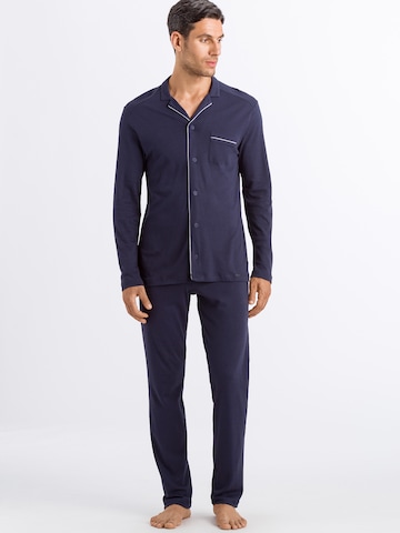 Hanro Long Pajamas 'Day & Night' in Blue