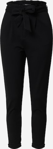 ONLY Tapered Pleat-Front Pants 'POPTRASH' in Black: front