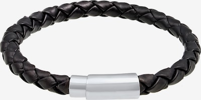 PAULO FANELLO Armband 'Twisted' in de kleur Zwart / Zilver, Productweergave