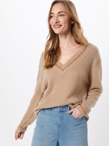 Pull-over 'Numette' NÜMPH en beige : devant