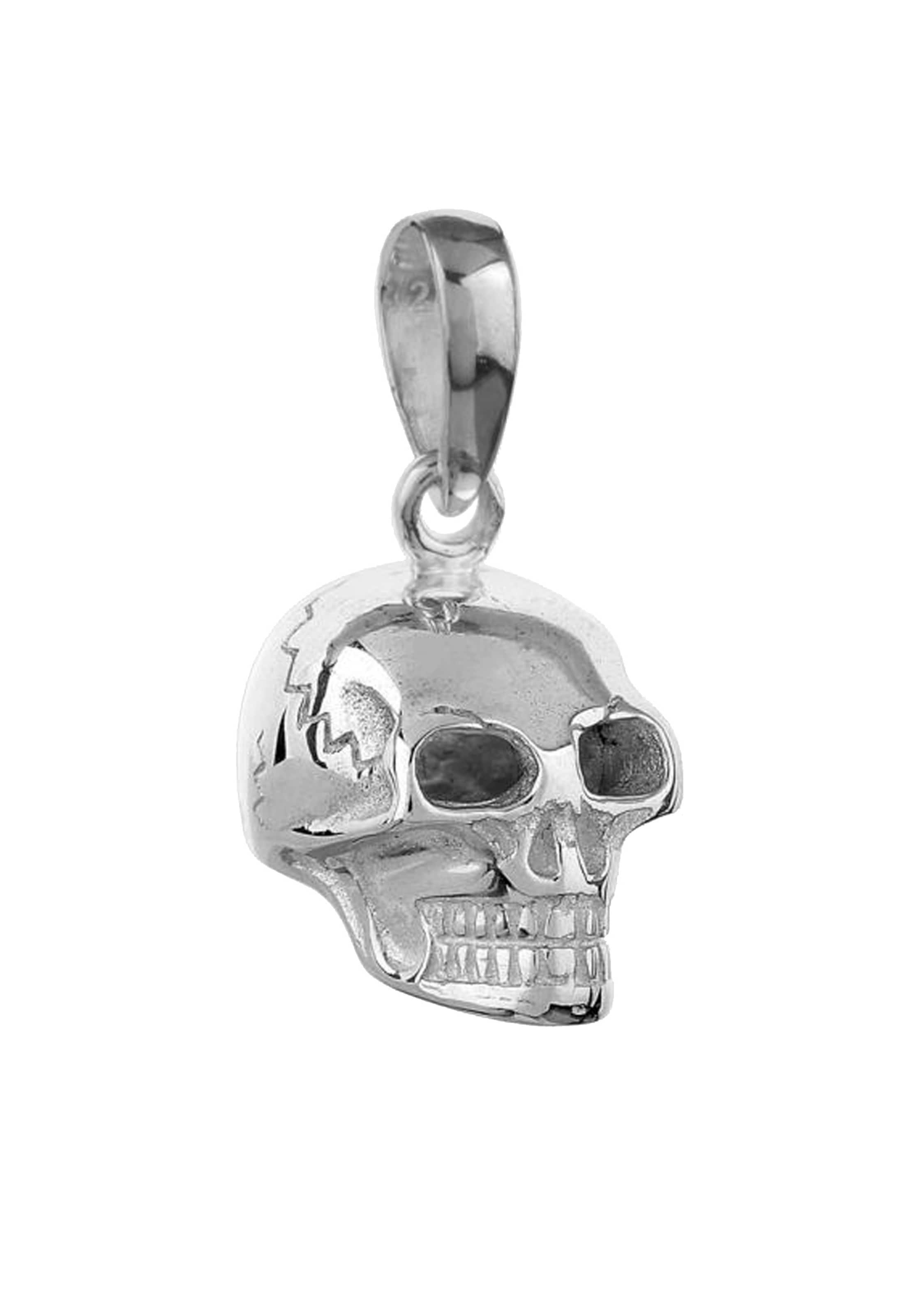 KUZZOI Anhänger 'Totenkopf' in Silber: Vorderseite