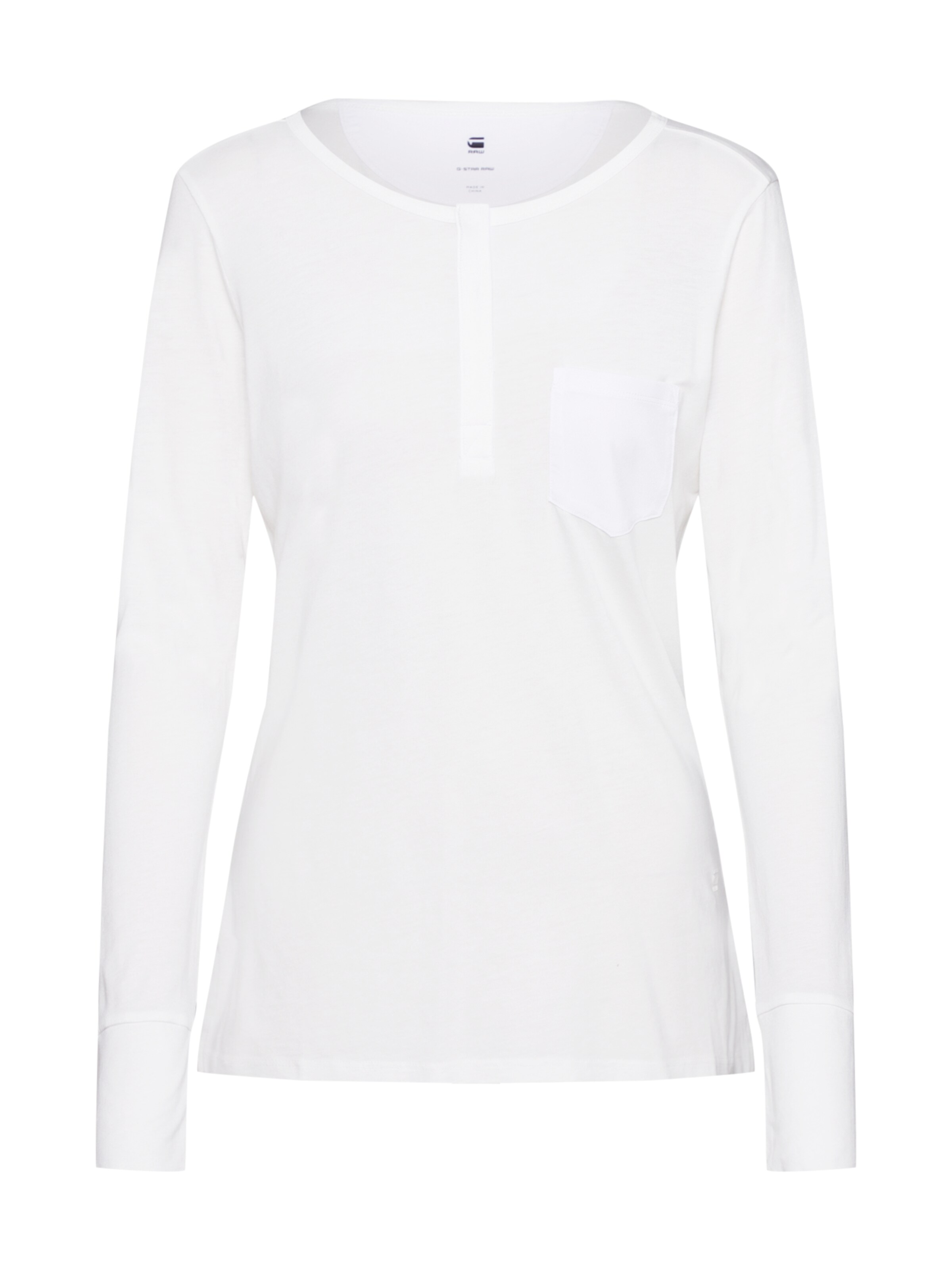 G-STAR RAW - Shirt 'Mysid optic slim granddad t l\s' in de kleur Crème