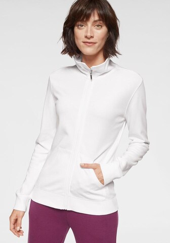 BENCH Zip-Up Hoodie in White: front