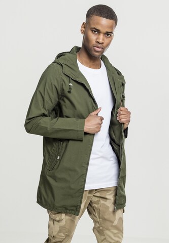 Urban Classics Übergangsjacke 'Light Cotton Parka' in Grün: Vorderseite