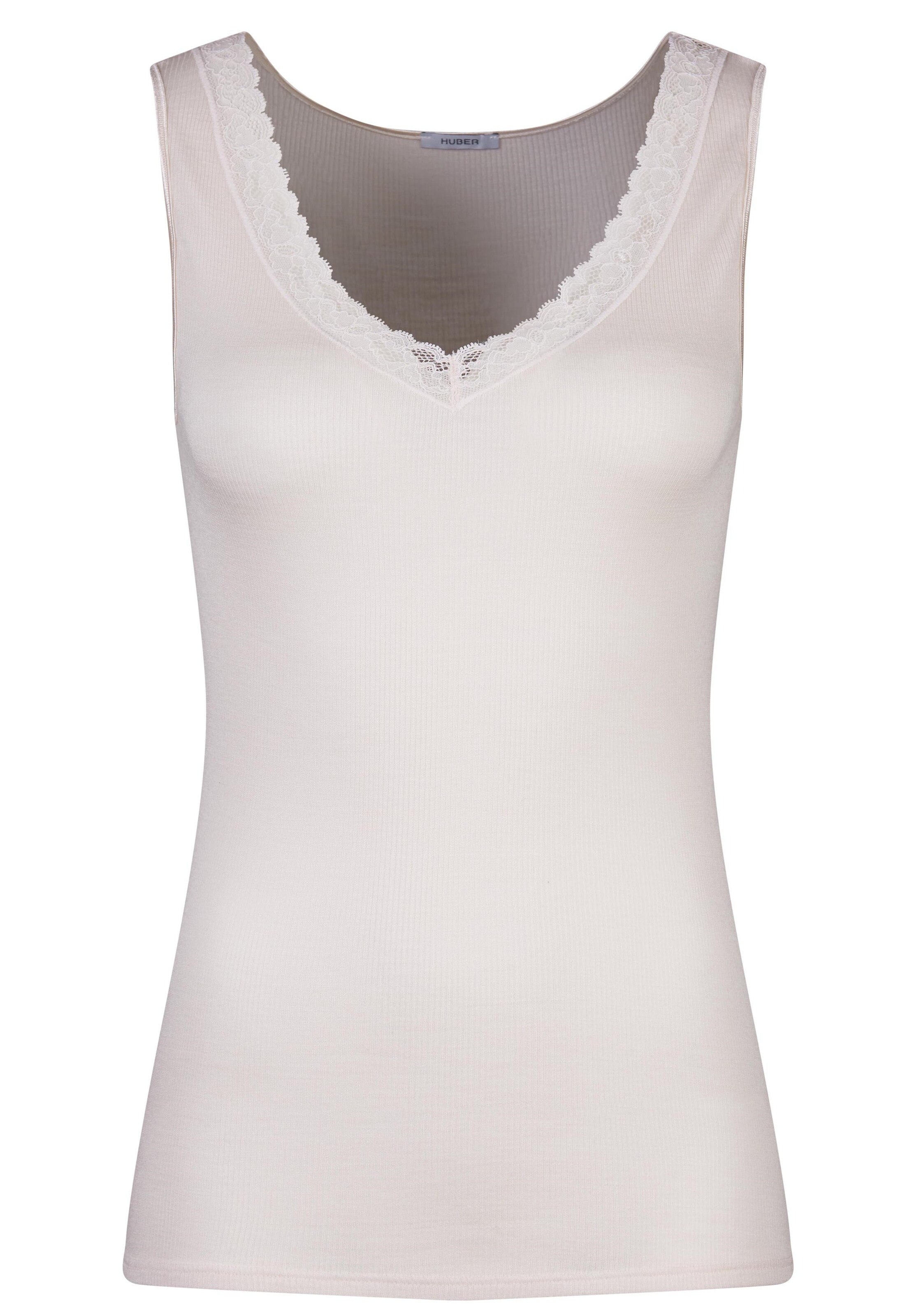 HUBER - Tank-Top 'Woolen Elegance' in champagner