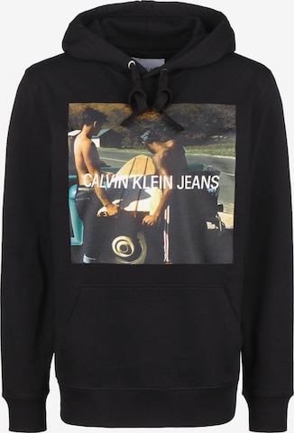 Sweat-shirt Calvin Klein Jeans en noir : devant