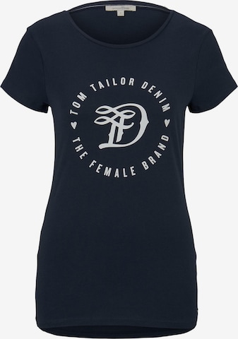 T-shirt TOM TAILOR DENIM en bleu : devant