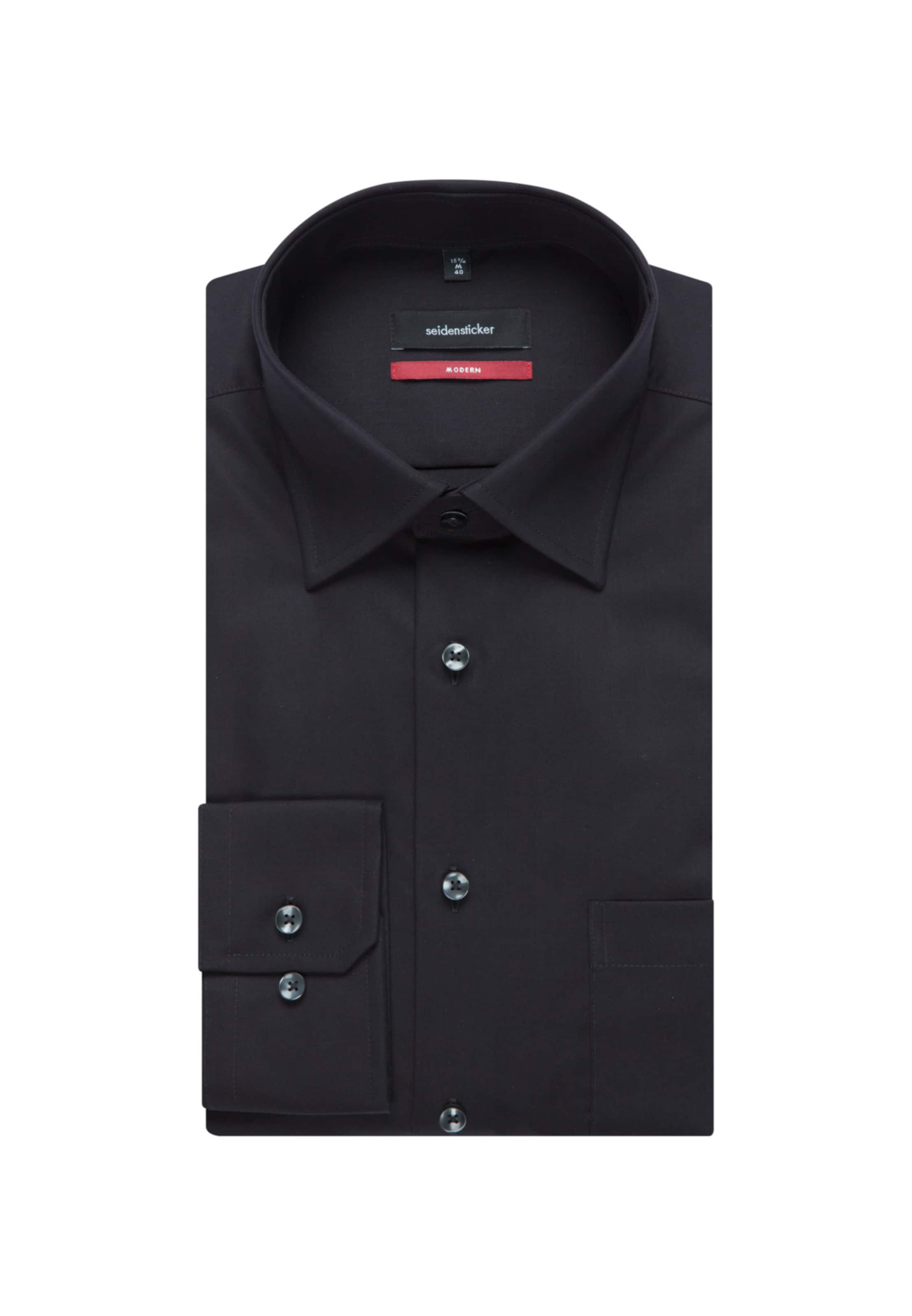 SEIDENSTICKER Slim Fit Forretningsskjorte 'SMART ESSENTIALS' i sort