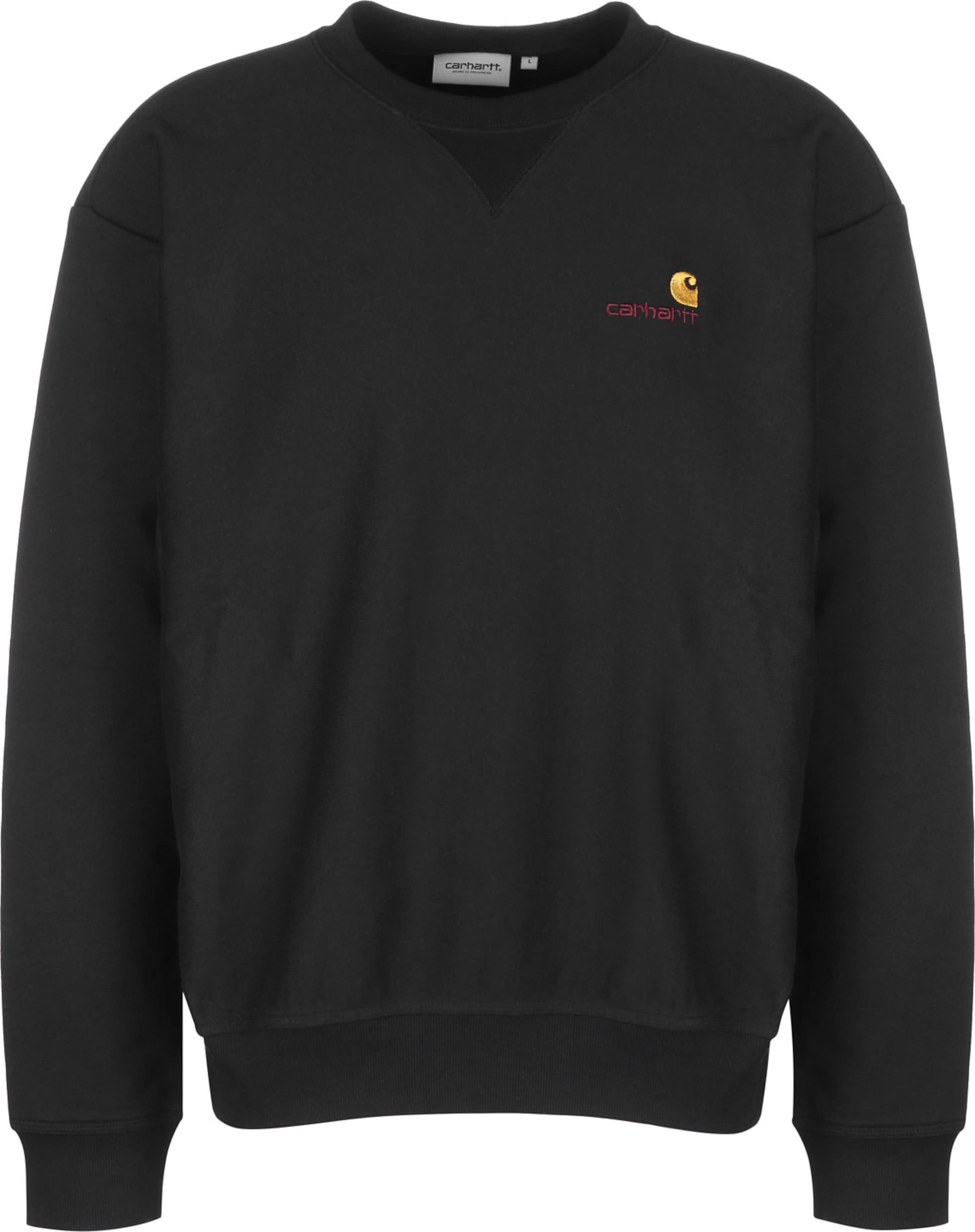 Carhartt WIP Sweatshirt 'American Script' in Zwart: voorkant
