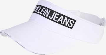 Calvin Klein Kšiltovka 'J LOGO TAPE VISOR W' – bílá: přední strana