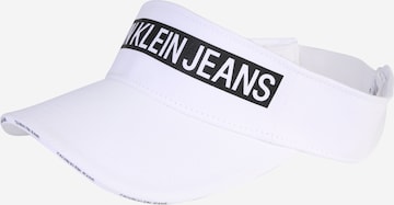 Calvin Klein Čiapka 'J LOGO TAPE VISOR W' - biela: predná strana