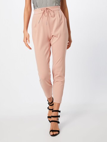 VERO MODA Tapered Pleat-Front Pants 'Eva' in Pink: front