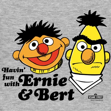 LOGOSHIRT T-Shirt Ernie & Bert - Havin`Fun - Sesamstrasse in Grau